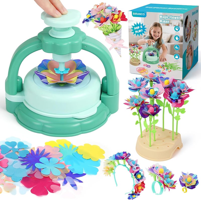 BIRANCO. . DIY Flower Bouquet Maker Kit for Kids – Build Your Own Flower Market, Arts & Crafts Toys for Girls Ages 4-8, Educational Activity with Rich Accessories, Great Gift Idea - Image 1